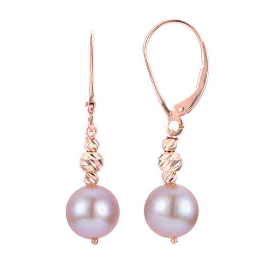 14KT Rose Gold Freshwater Pearl Earring