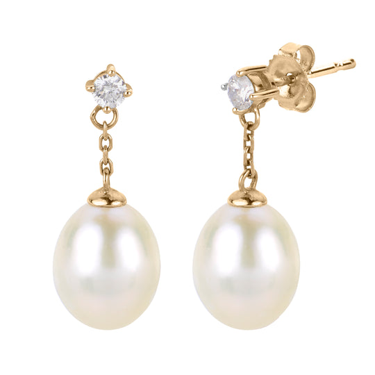 14KT Yellow Gold Freshwater Pearl Earring