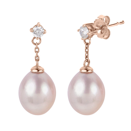 14KT Rose Gold Freshwater Pearl Earring