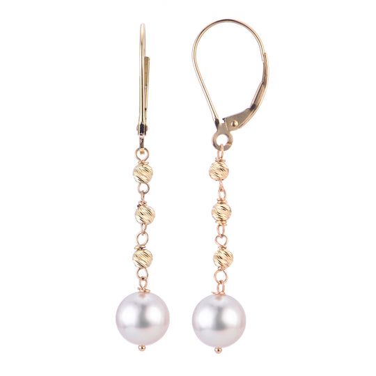 14KT Yellow Gold Akoya Pearl Earring