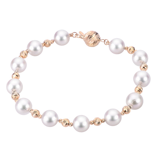 14KT Yellow Gold Akoya Pearl Bracelet
