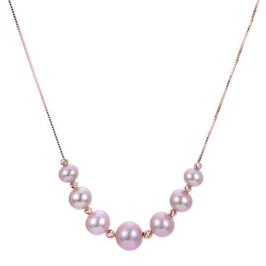 14KT Rose Gold Freshwater Pearl Necklace