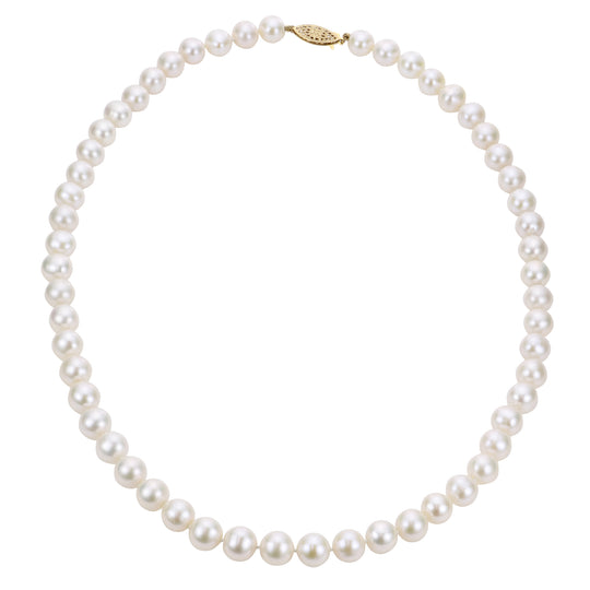 14KT "A" Quality Freshwater Pearl Strand (Select Size, Length, & Gold Color)