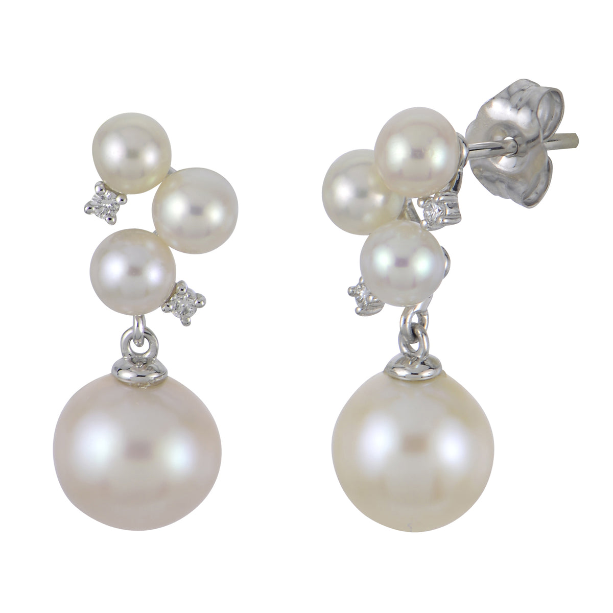 Flower earring white fresh water pearl 14K gold filled-EF903