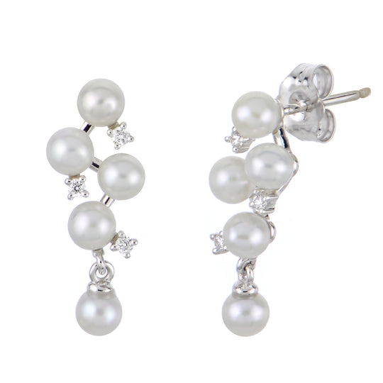 14KT White Gold Freshwater Pearl Earring