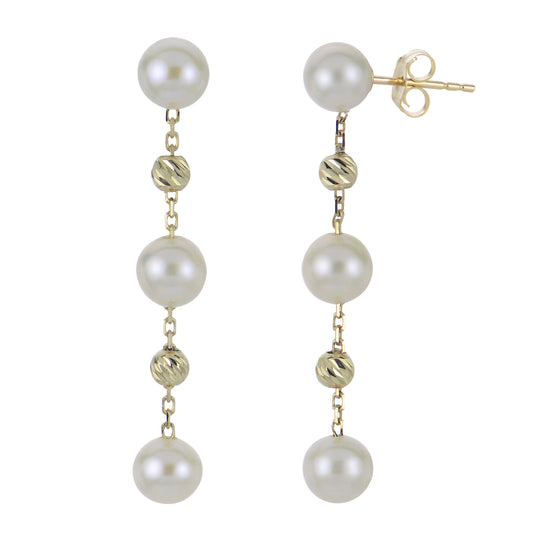 14KT Yellow Gold Freshwater Pearl Earring