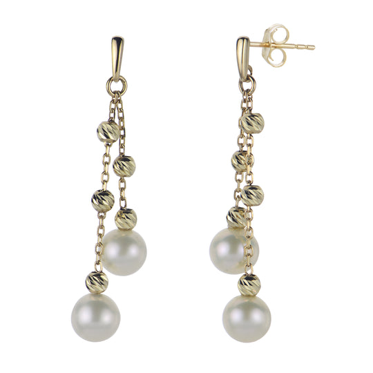 14KT Yellow Gold Freshwater Pearl Earring
