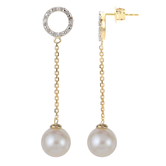 14KT Yellow Gold Freshwater Pearl Earring