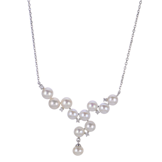 14KT White Gold Freshwater Pearl Necklace