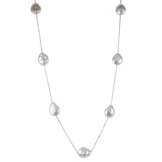 14KT Yellow Gold Freshwater Keshi Pearl Necklace