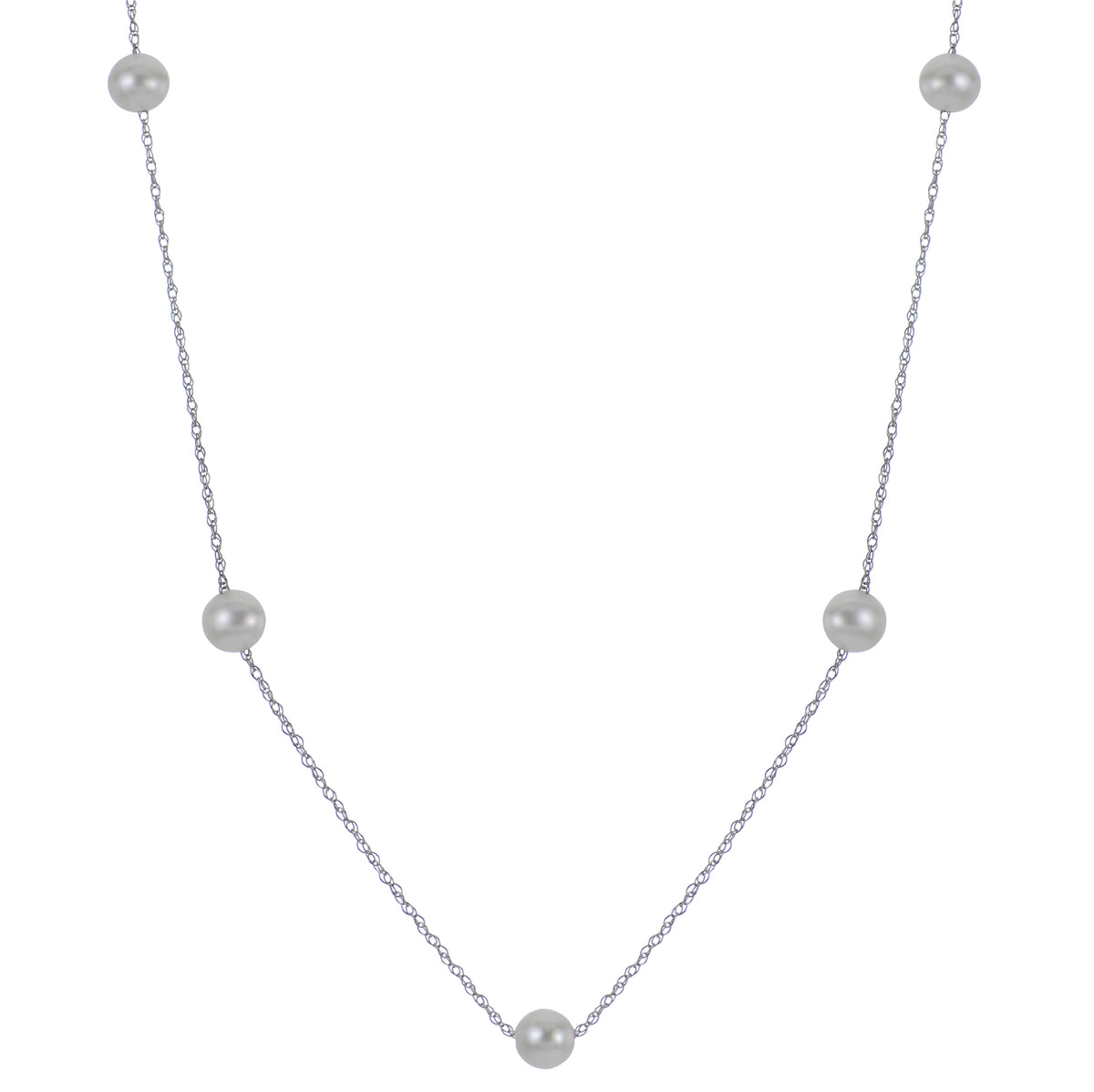 14KT White Gold Freshwater Pearl Necklace