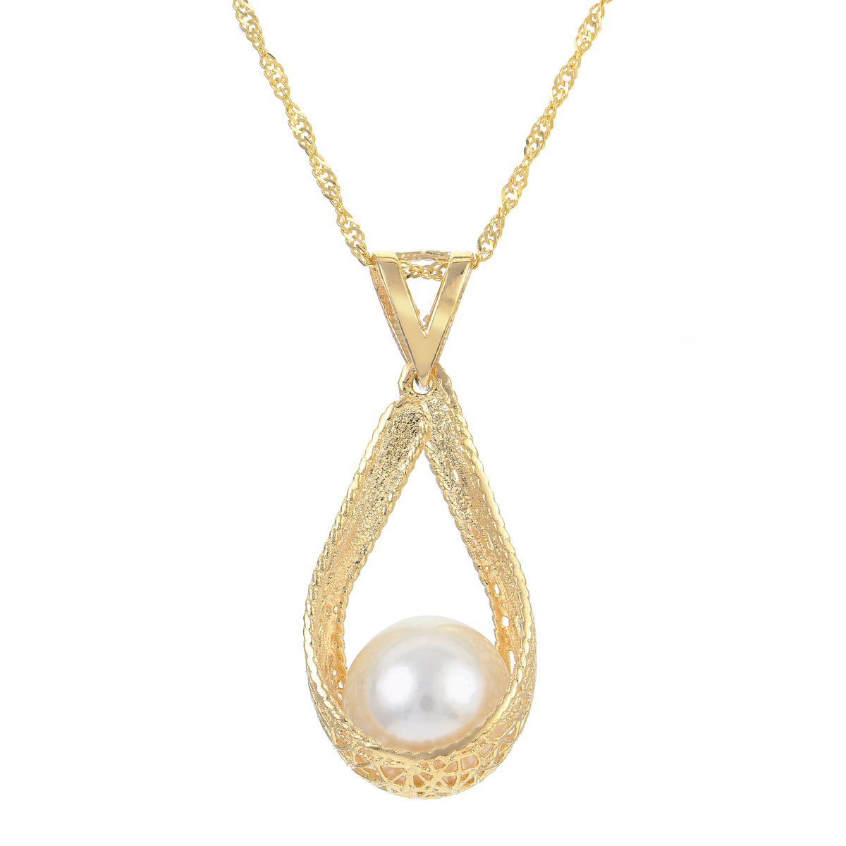 14KT Yellow Gold Freshwater Pearl Pendant
