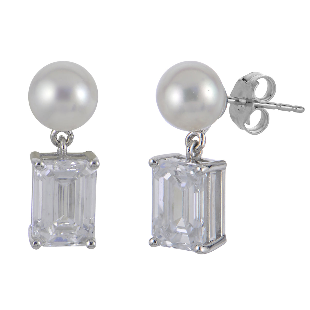 14KT White Gold Freshwater Pearl Earring