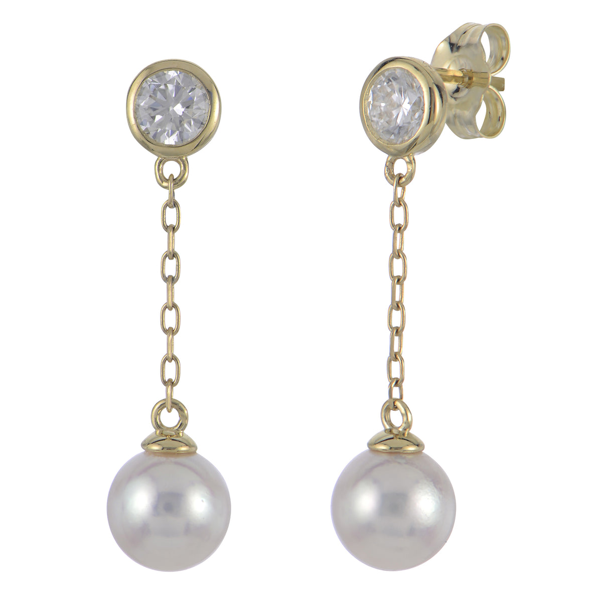 14KT Yellow Gold Akoya Pearl Earring