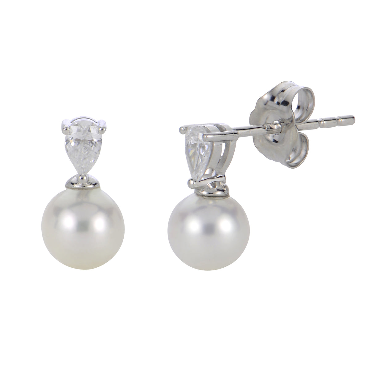 14KT White Gold Freshwater Pearl Earring