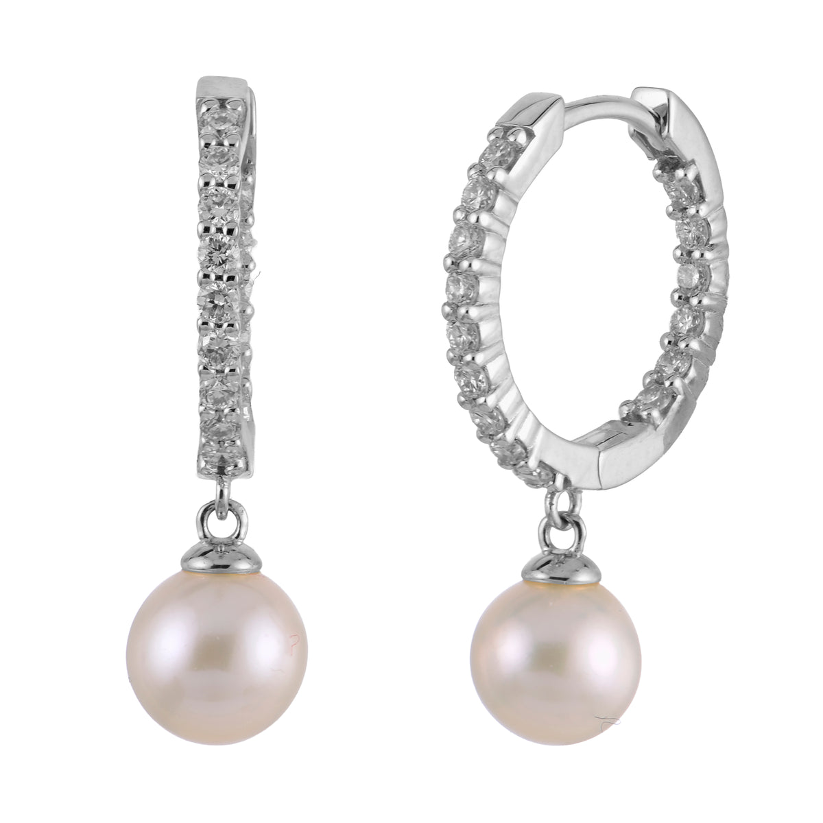 14KT White Gold Freshwater Pearl Earring