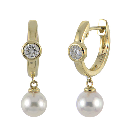 14KT Yellow Gold Akoya Pearl Earring