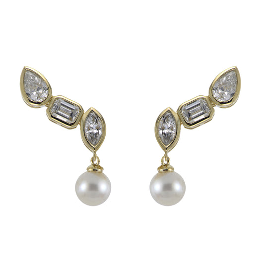 14KT Yellow Gold Freshwater Pearl Earring
