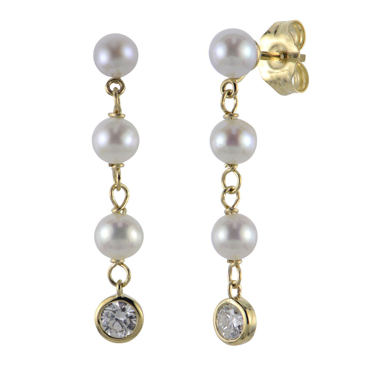 14KT Yellow Gold Freshwater Pearl Earring