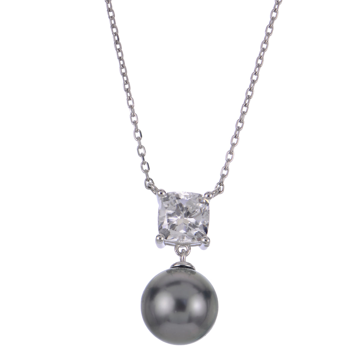 14KT White Gold Tahitian Pearl Necklace