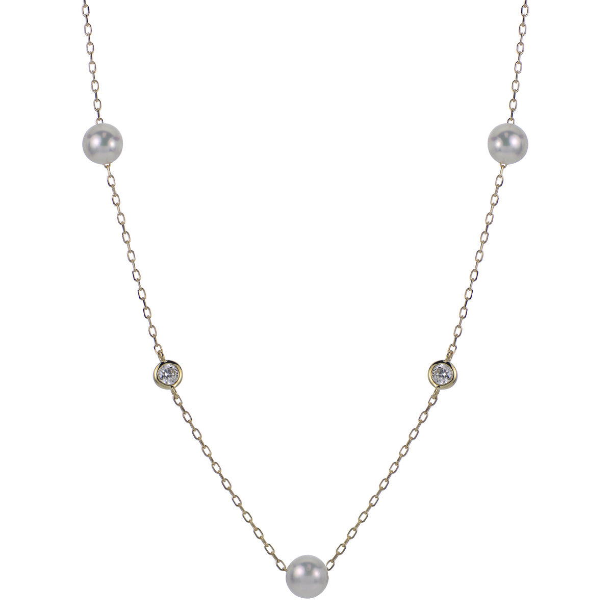 14KT Yellow Gold Akoya Pearl Necklace