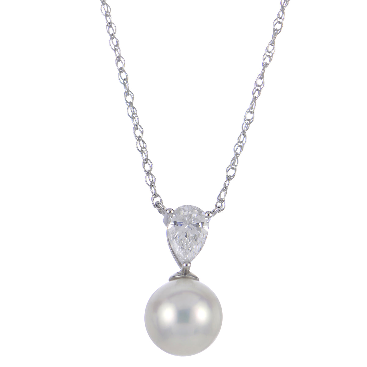 14KT White Gold Freshwater Pearl Necklace