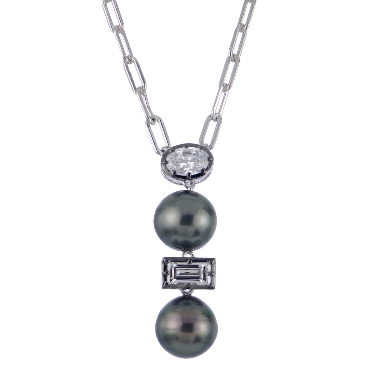 Sterling Silver Tahitian Pearl Necklace