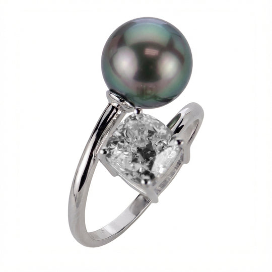 14KT White Gold Tahitian Pearl Ring