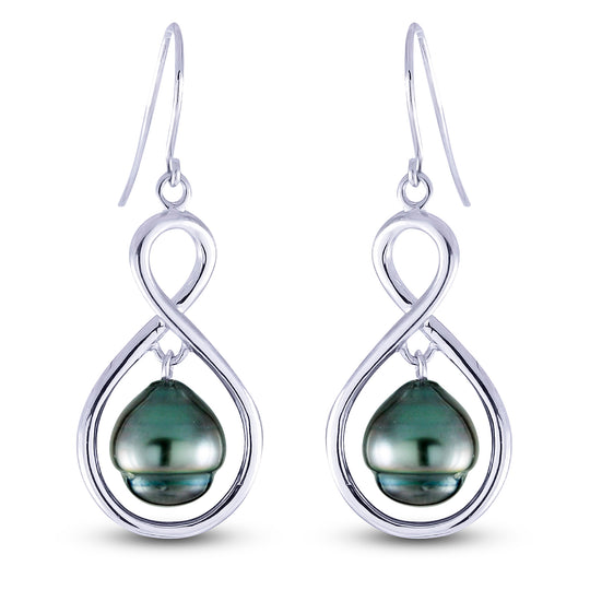 Sterling Silver Tahitian Pearl Earring