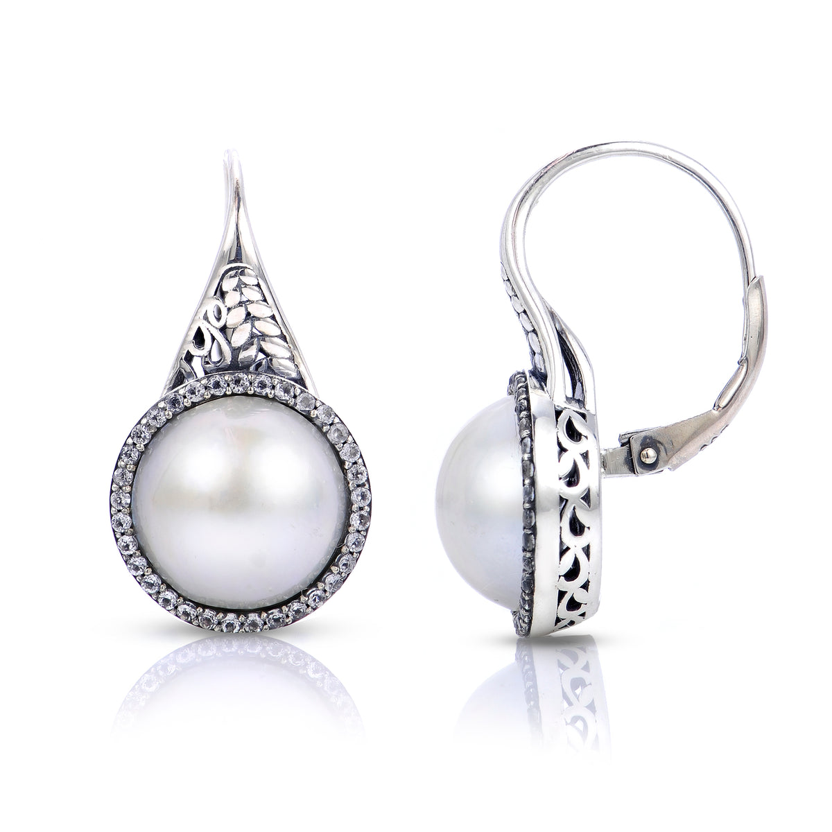 Sterling Silver Mobe Pearl Earring