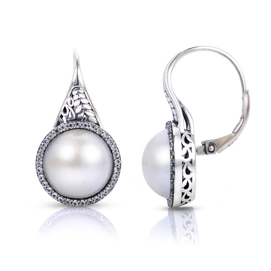 Sterling Silver Mobe Pearl Earring