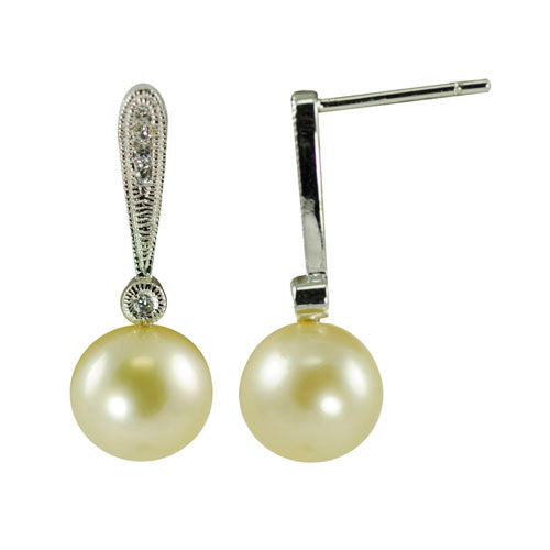 Sterling Silver Golden South Sea Earring