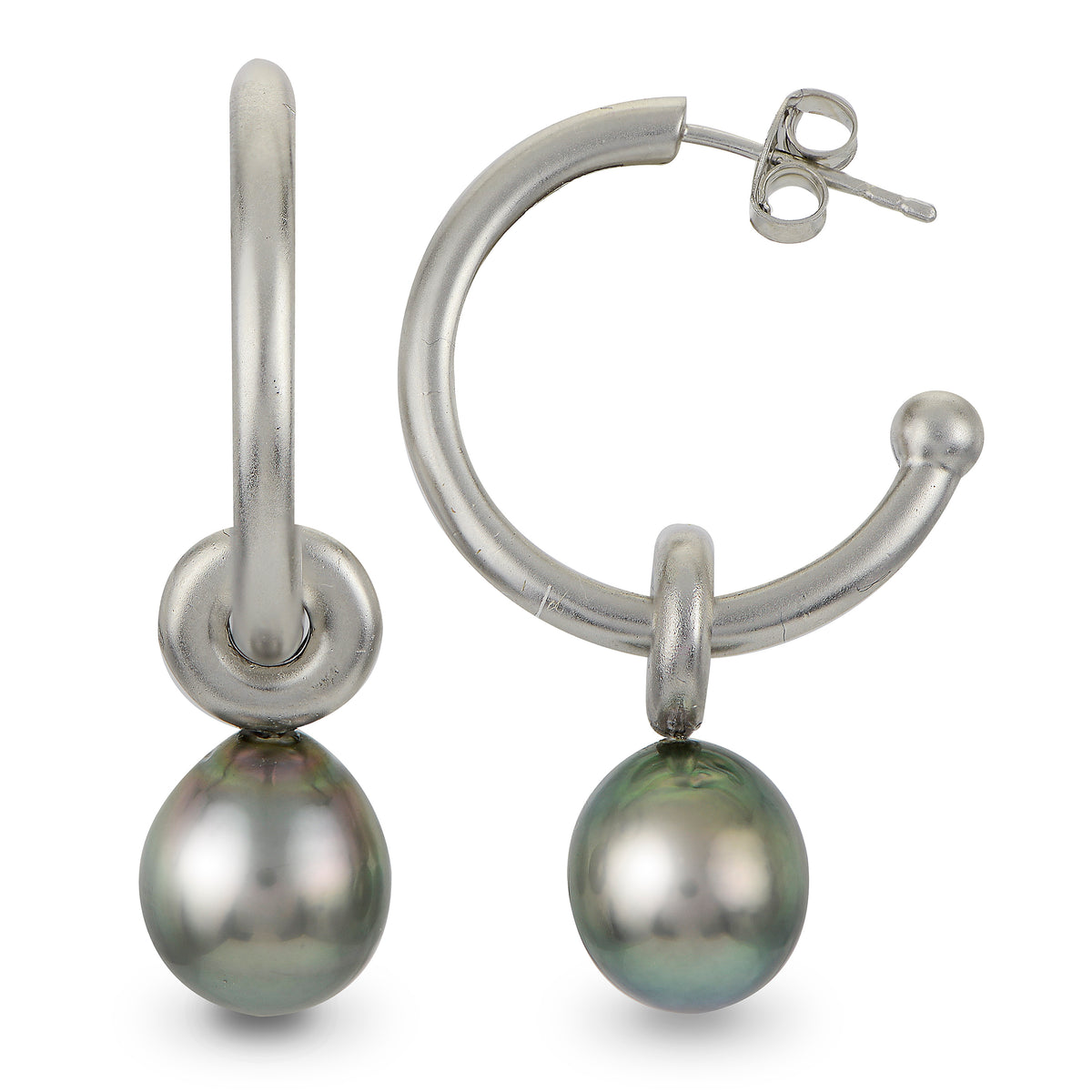 Sterling Silver Tahitian Pearl Earring