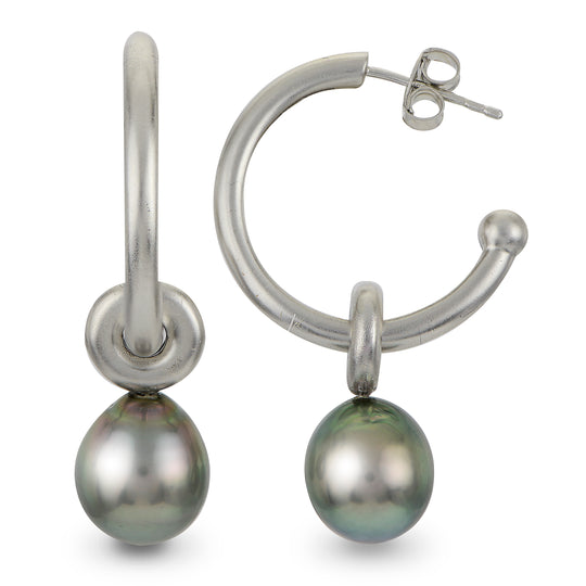 Sterling Silver Tahitian Pearl Earring