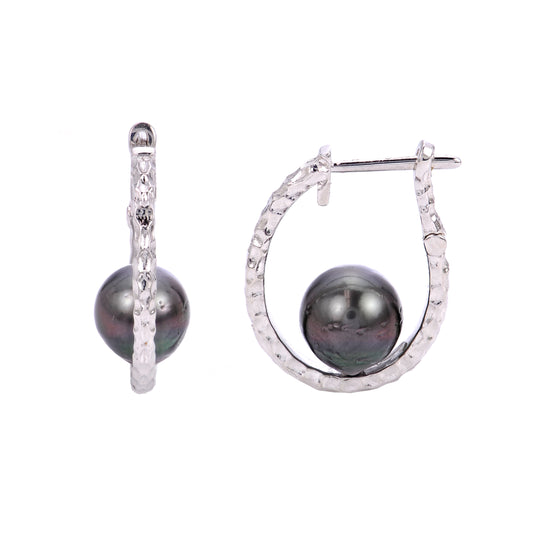Sterling Silver Tahitian Pearl Earring