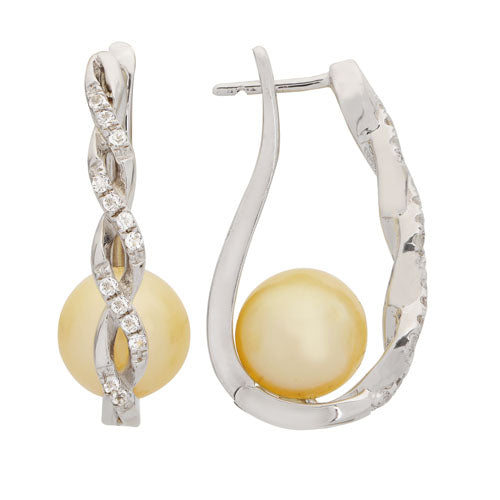 Sterling Silver Golden South Sea Earring