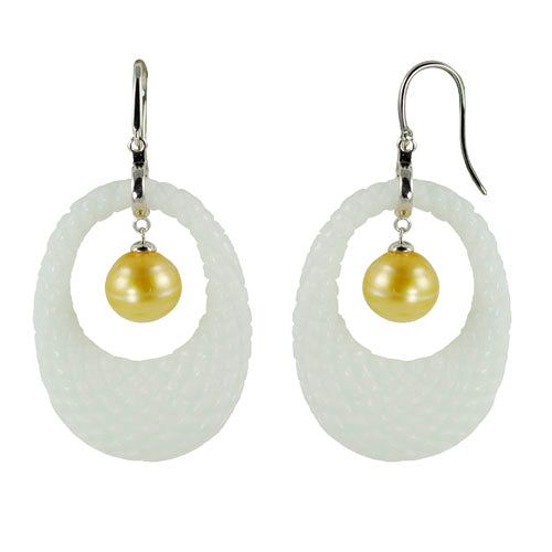 Sterling Silver Golden South Sea Earring