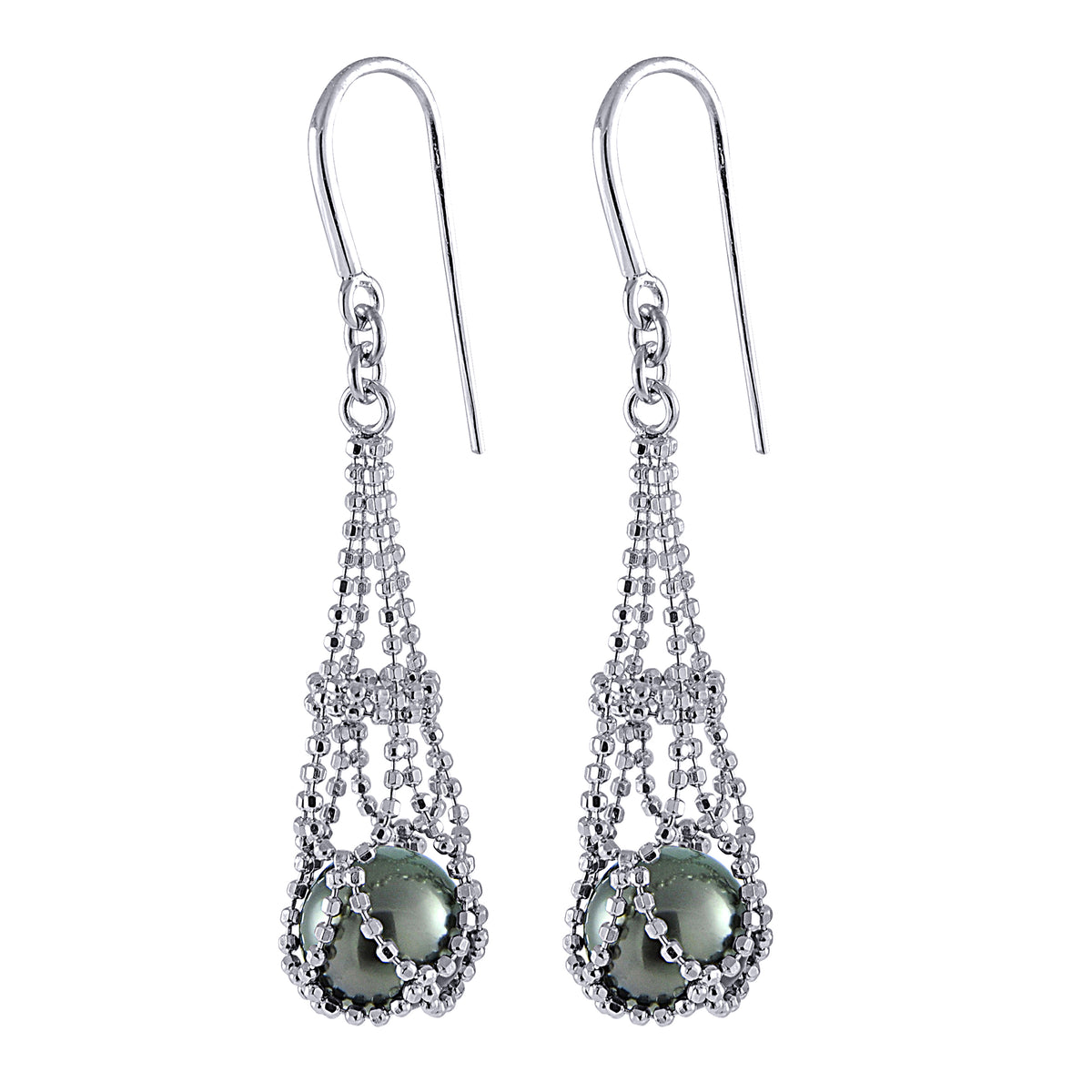 Sterling Silver Tahitian Pearl Earring