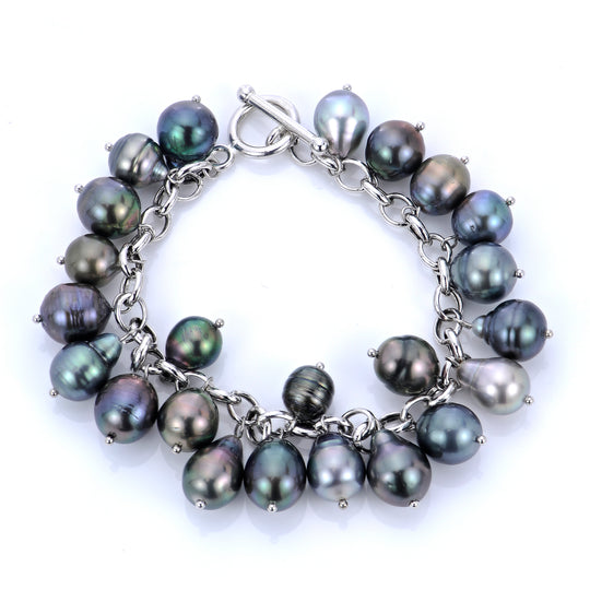 Sterling Silver Tahitian Pearl Bracelet