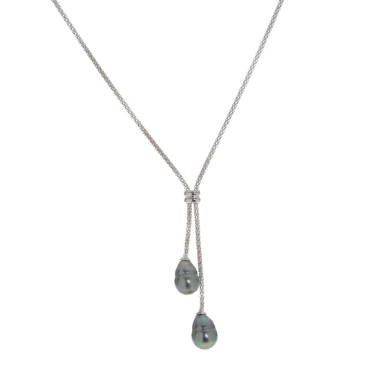 Sterling Silver Tahitian Pearl Necklace