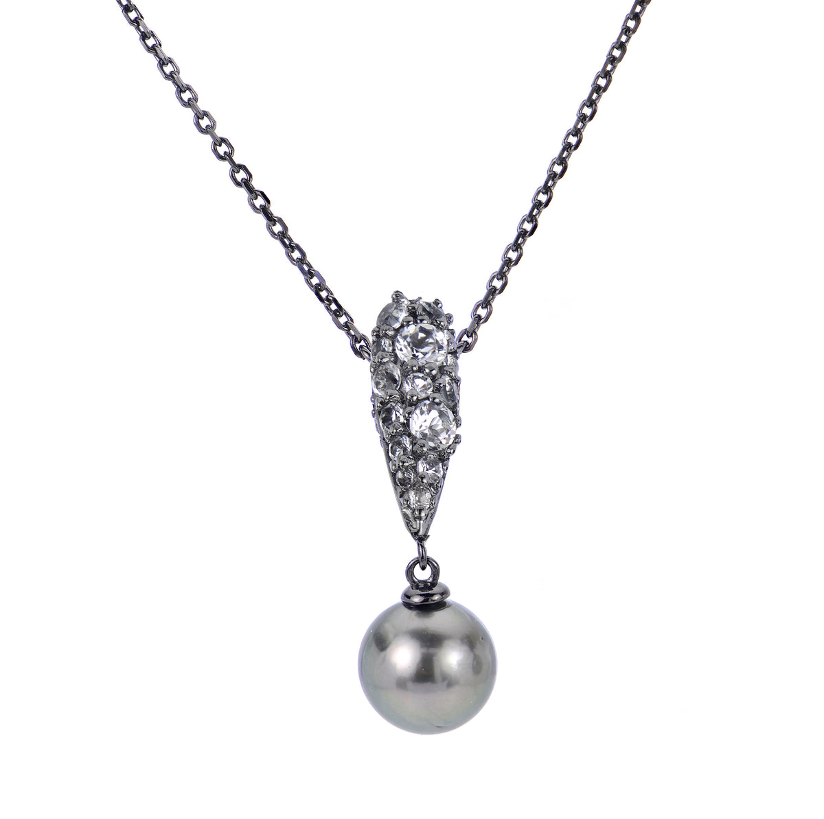 Sterling Silver Tahitian Pearl Necklace