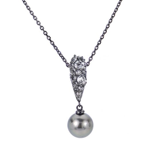 Sterling Silver Tahitian Pearl Necklace