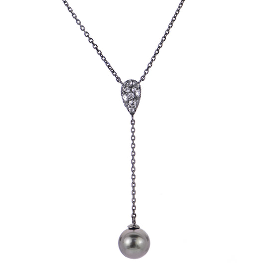 Sterling Silver Tahitian Pearl Necklace