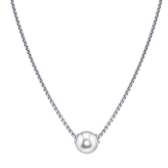 Sterling Silver Freshwater Pearl Solitaire Necklace