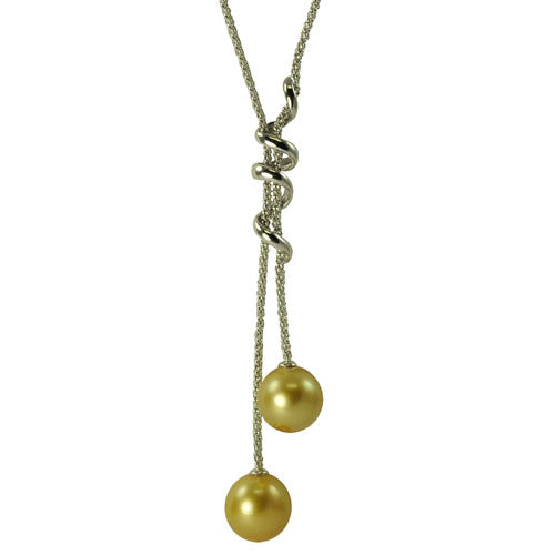 Sterling Silver Golden South Sea Necklace
