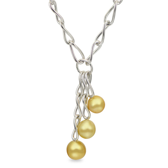 Sterling Silver Golden South Sea Necklace