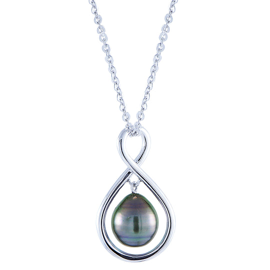 Sterling Silver Tahitian Pearl Necklace
