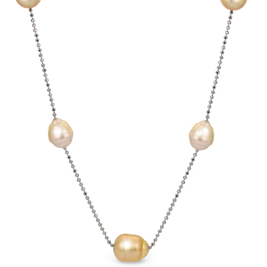 Sterling Silver Golden South Sea Necklace