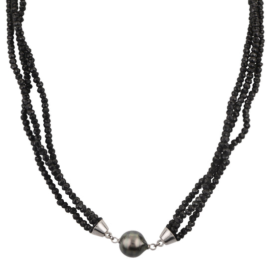 Sterling Silver Tahitian Pearl Necklace