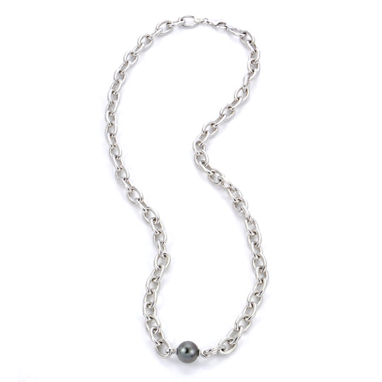 Sterling Silver Tahitian Pearl Necklace